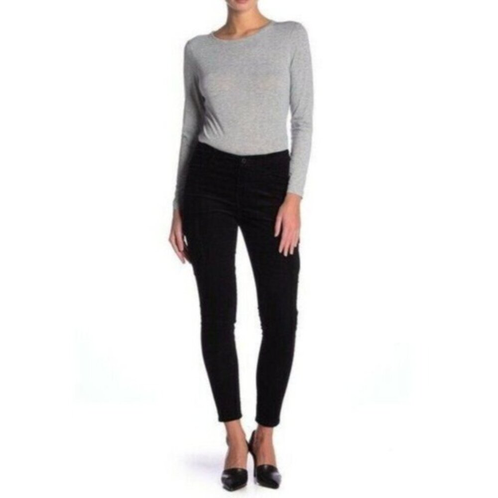 VINCE Corduroy Pants Black Skinny Leg Pockets High Rise Slim Jeans SZ 2 NWT $275